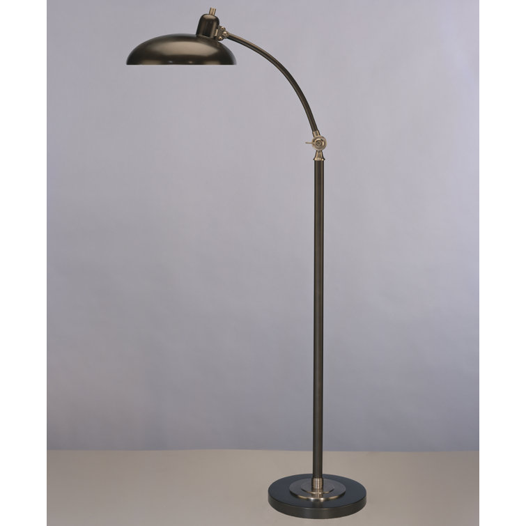 Bruno Adjustable Kids' Arc Floor Lamp in Lead Bronze with Ebonized Nickel
