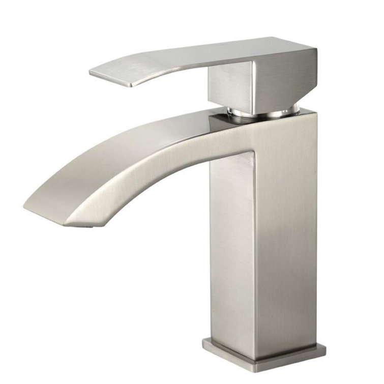 Brushed Nickel Single Handle Bathroom Faucet with Waterfall Spout