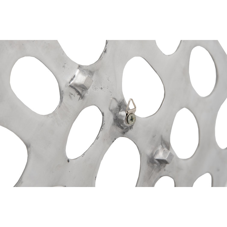 Silver Contemporary Polka Dot Metal Wall Tile