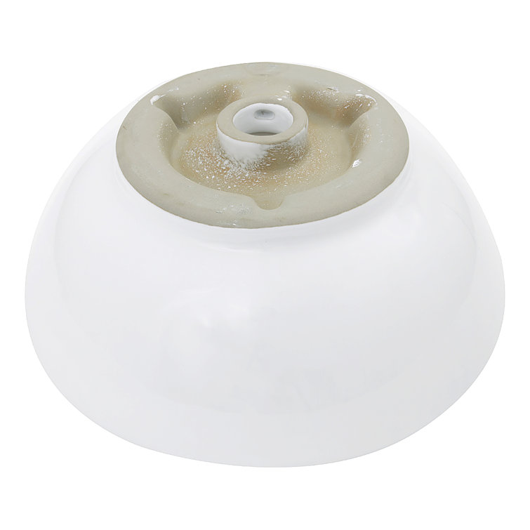 White Round Vitreous China Vessel Sink with Overflow