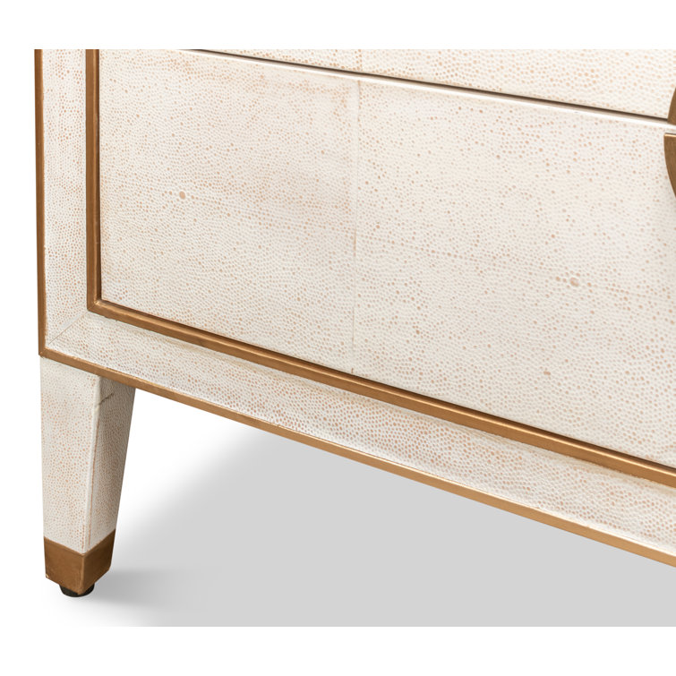 Osprey White MDF Rectangle Storage Cabinet with Gold Hardware