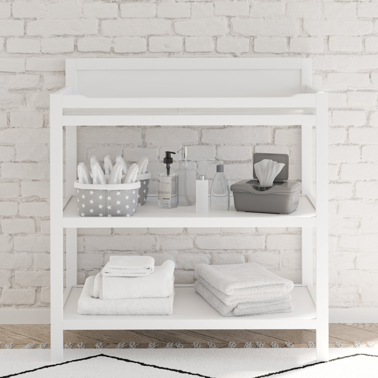 White Modern GREENGUARD Certified Changing Table with Drawers