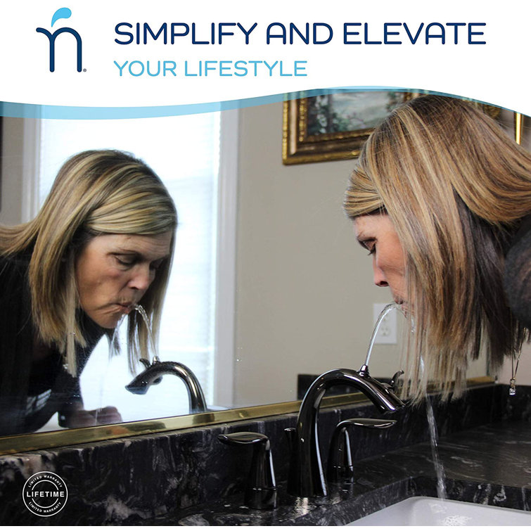 Gloss Black Nickel Widespread Fountain Bathroom Faucet
