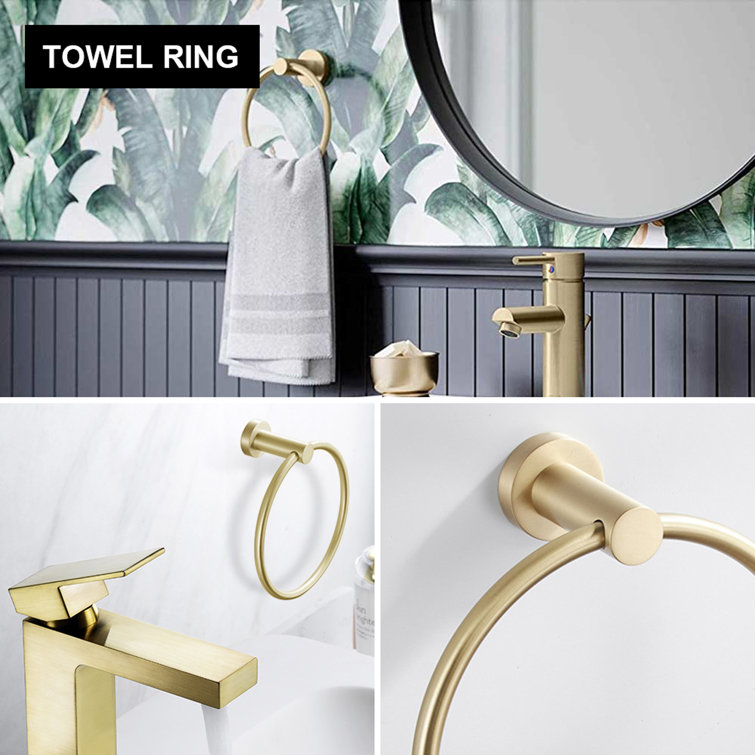 Brushed Gold 5-Piece Stainless Steel Bathroom Hardware Set