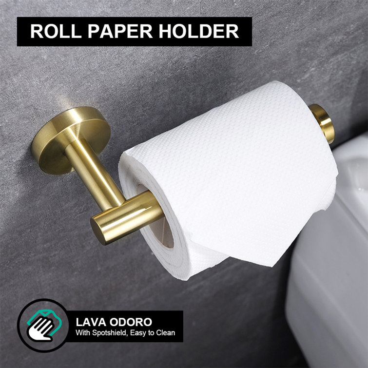 Brushed Gold 5-Piece Stainless Steel Bathroom Hardware Set