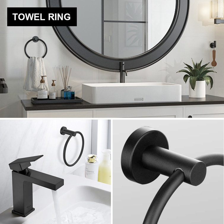 Matte Black Stainless Steel 5-Piece Bathroom Hardware Set