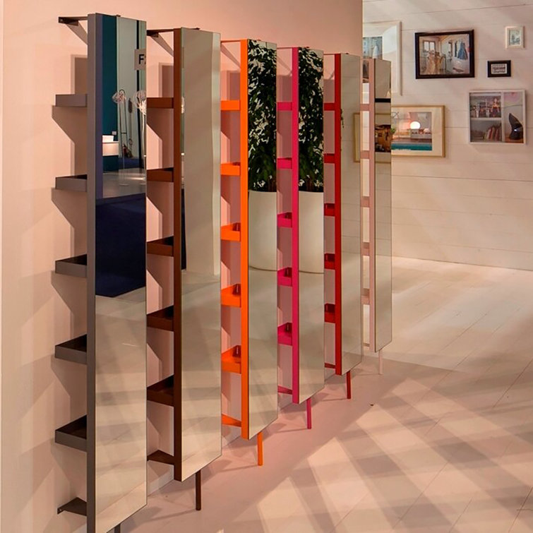 Arielle White Powder Coated Aluminum 5-Shelf Rotating Cabinet