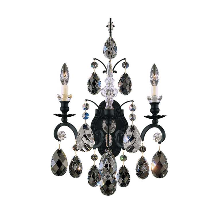 Black Heritage Crystal 2-Light Wall Sconce
