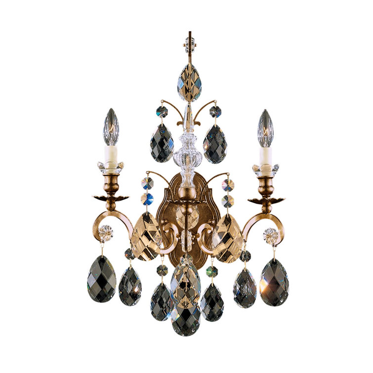 Renaissance Heirloom Bronze 2-Light Crystal Wall Sconce