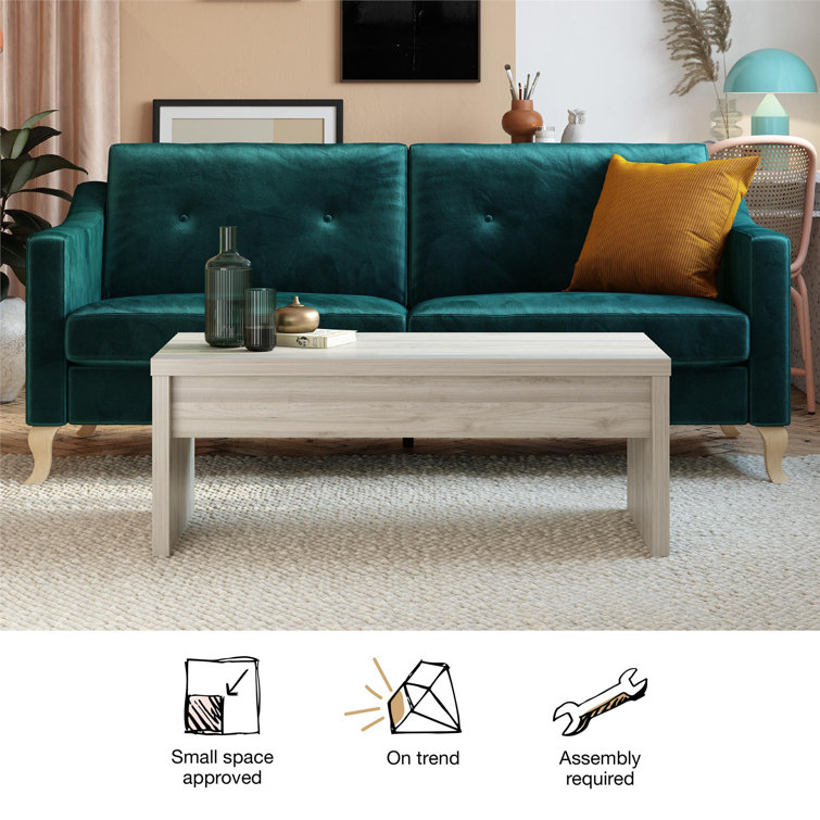 Rustic Oak Rectangular Lift-Top Coffee Table