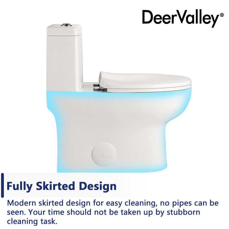 White Ceramic Elongated Dual Flush High Efficiency Toilet