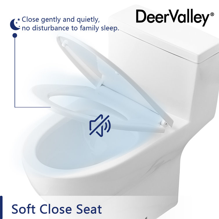 White Elongated One-Piece High Efficiency Toilet with ADA Seat