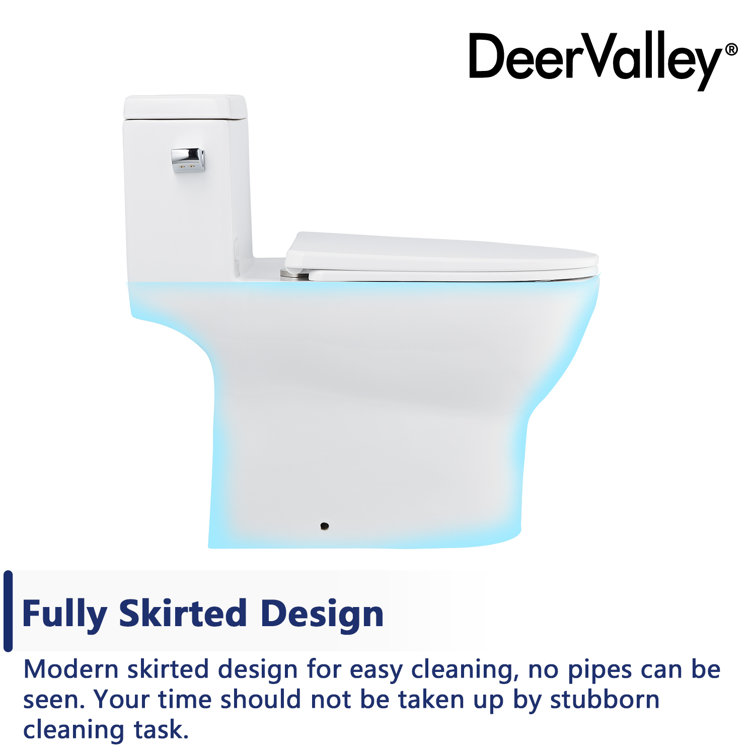 White Elongated One-Piece High Efficiency Toilet with ADA Seat