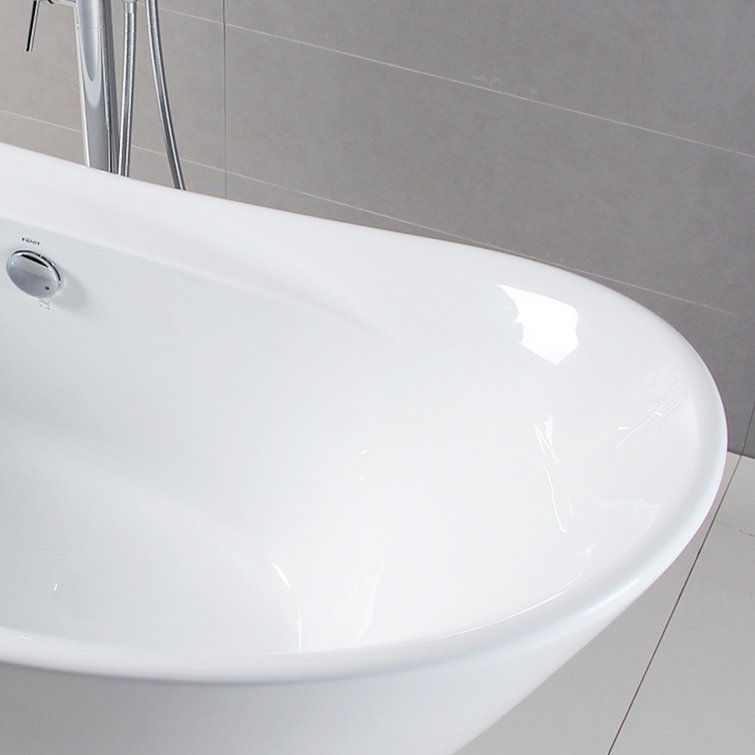 Boracay 67" Glossy White Acrylic Freestanding Bathtub