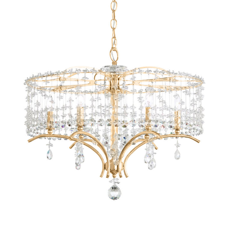 Antique Silver Bella Rose 6-Light Crystal Chandelier