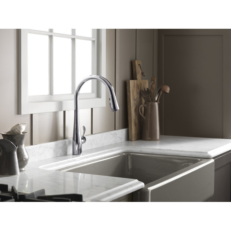 Vibrant Brushed Moderne Brass Pull-Down Kitchen Faucet