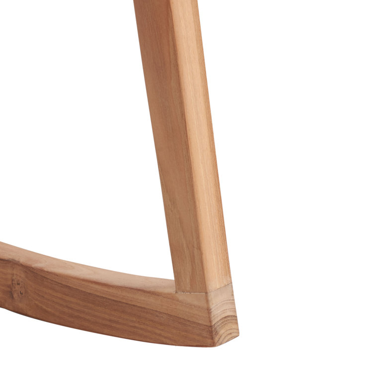 Willa Cognac Genuine Leather and Natural Teak Rocking Dining Chair
