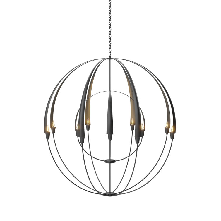 Cirque Grand 12-Light Black Bronze Steel Globe Chandelier