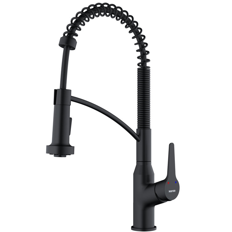 Matte Black Brass Pull-Down Sprayer Kitchen Faucet