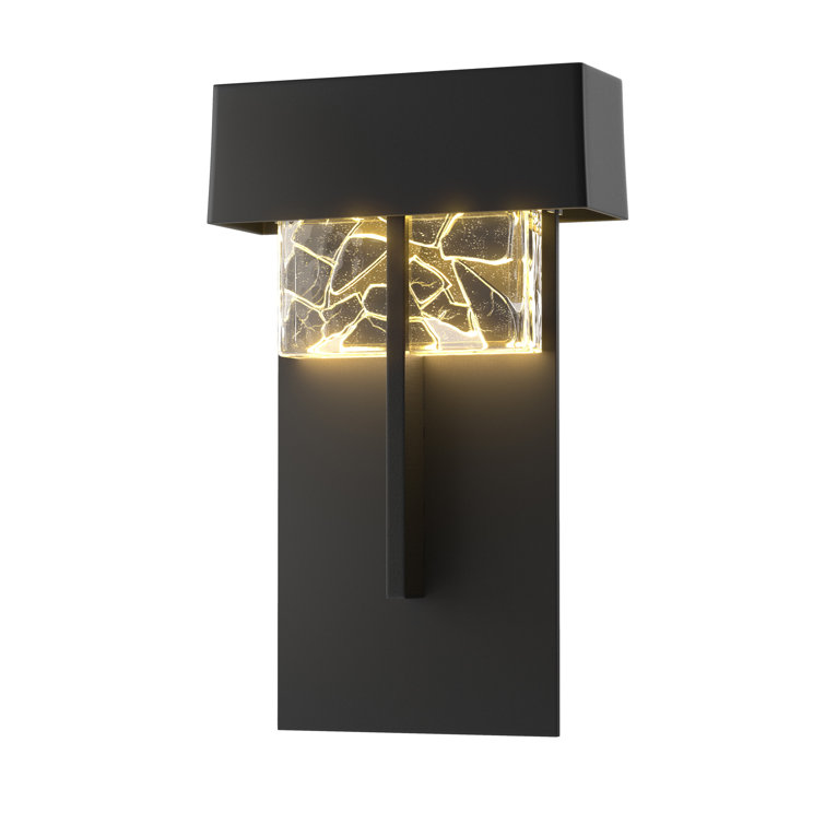Large Shard Coastal Black Aluminum LED Outdoor Flush Mount