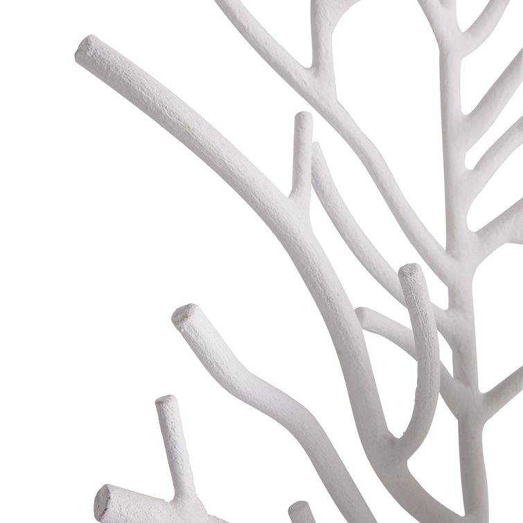 Coral Twig Empire Shade Outdoor Sconce in White Iron