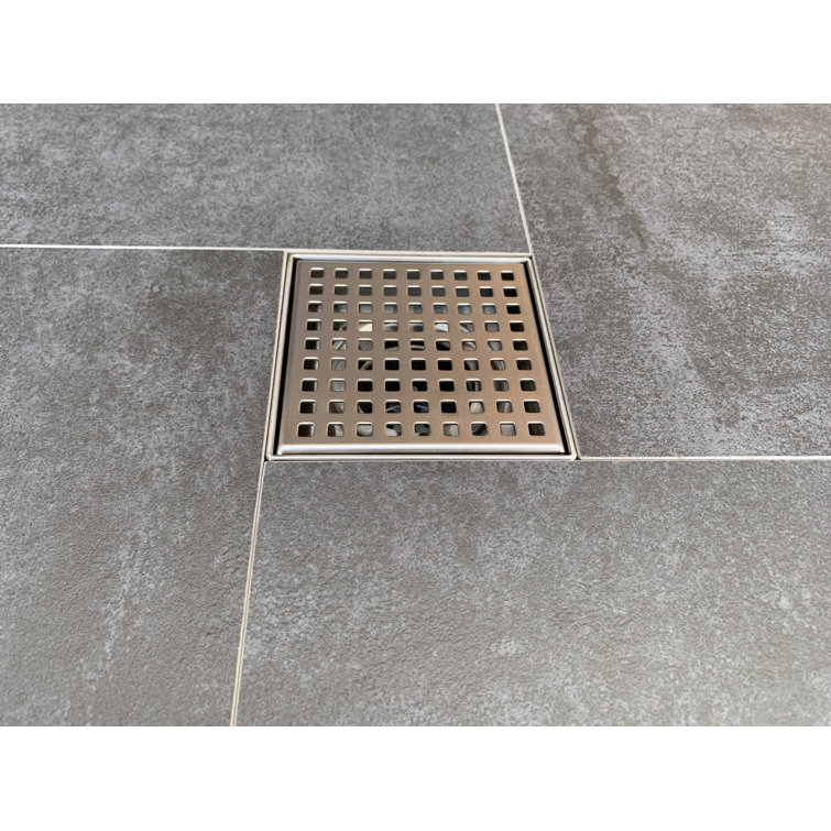 6'' Stainless Steel Square Shower Drain with Square Pattern Cover