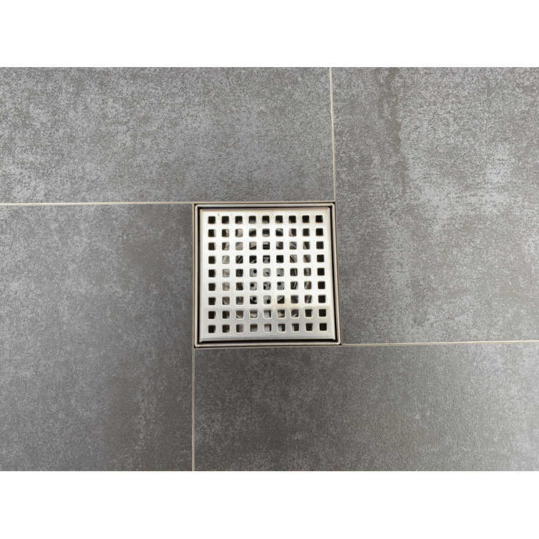 6'' Stainless Steel Square Shower Drain with Square Pattern Cover