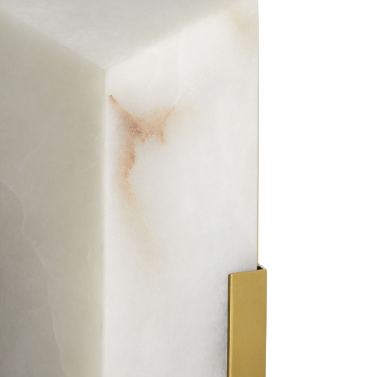 Jenks Antique Brass 2-Light Wall Sconce with White Alabaster Shade