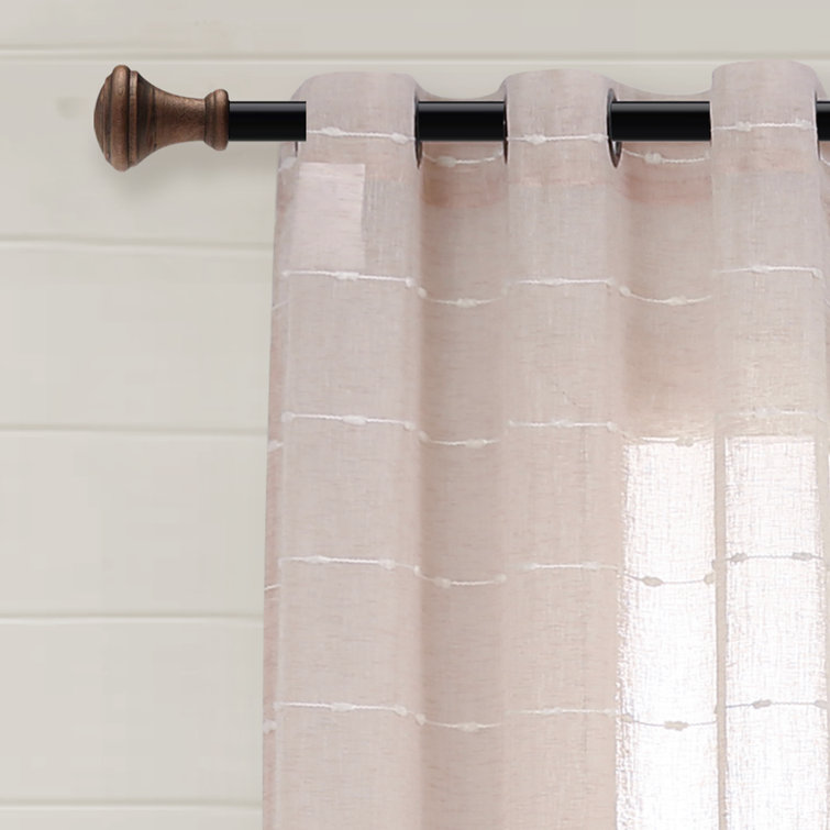 Blush Sheer Polyester Grommet Window Curtain Panels