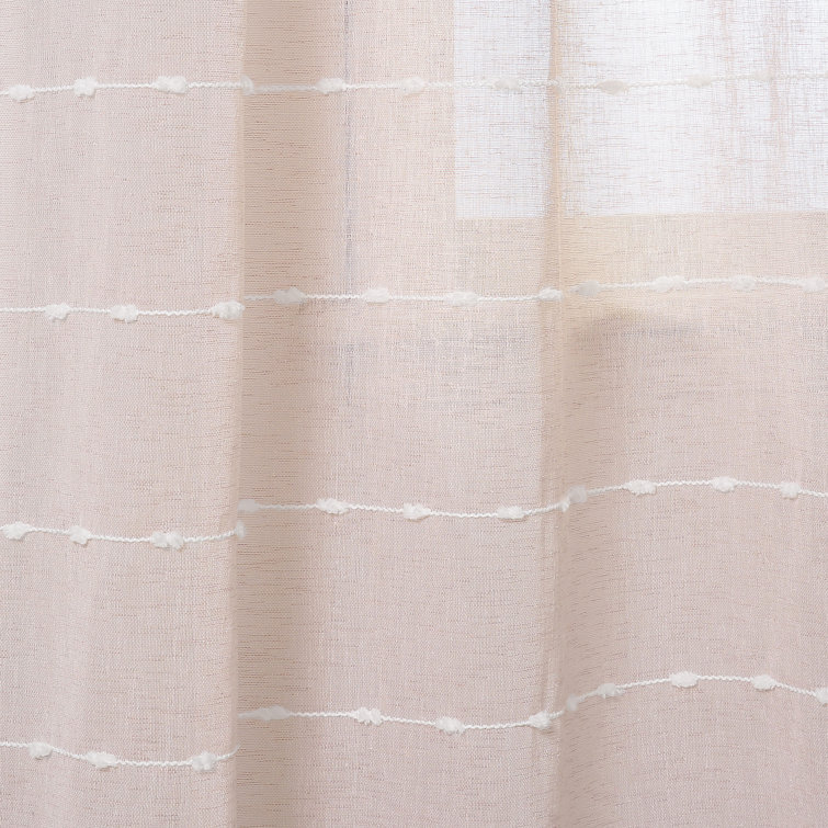 Blush Sheer Polyester Grommet Window Curtain Panels