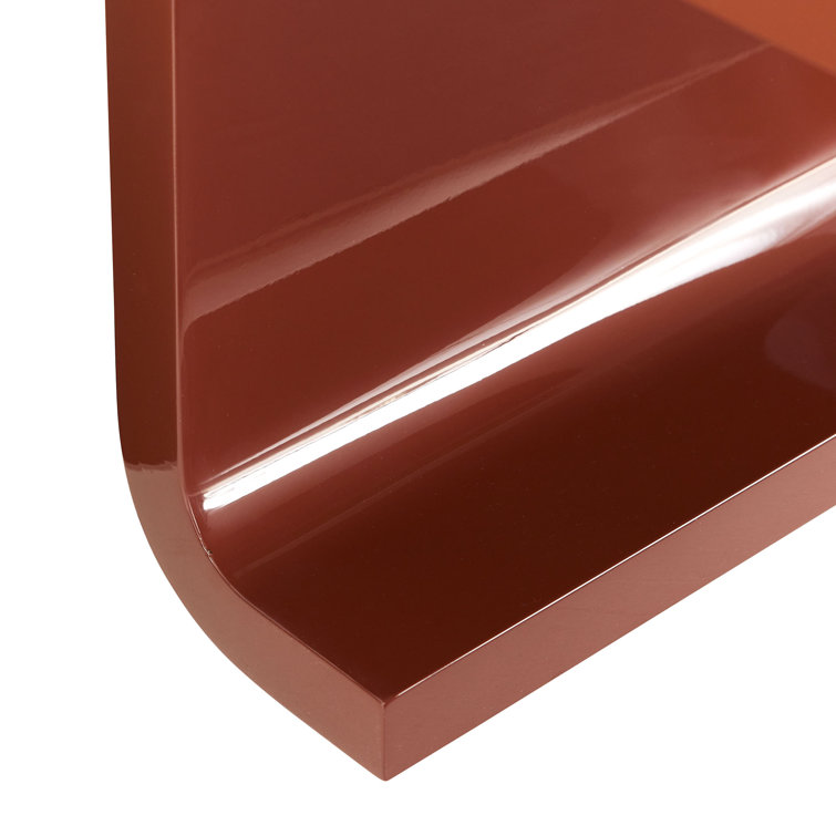 Lux Aerodynamic Rectangular Coffee Table with Brass Inlay