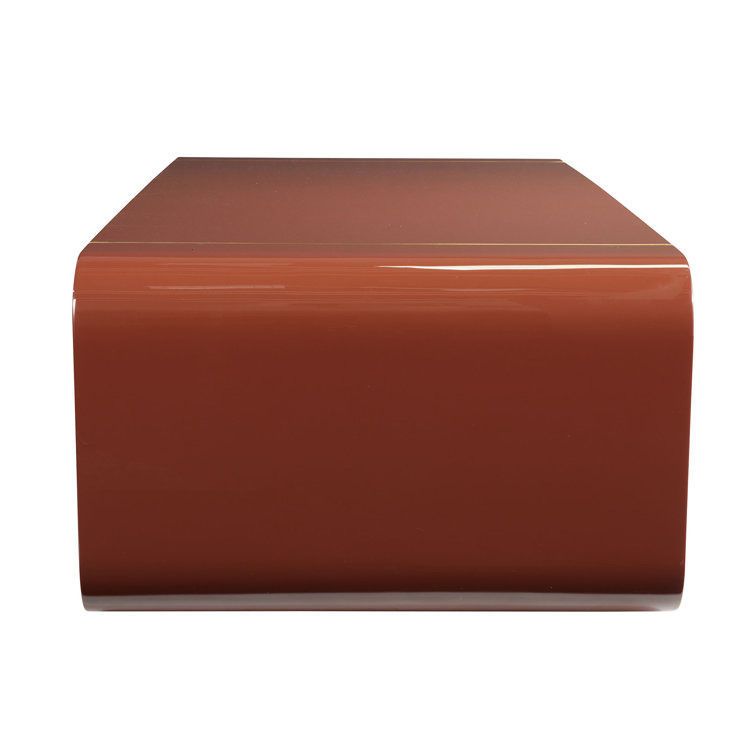 Lux Aerodynamic Rectangular Coffee Table with Brass Inlay