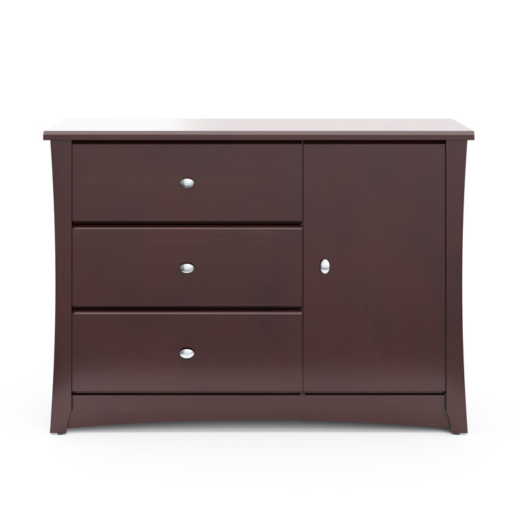 Espresso 3-Drawer Combo Nursery Dresser with Cabinet