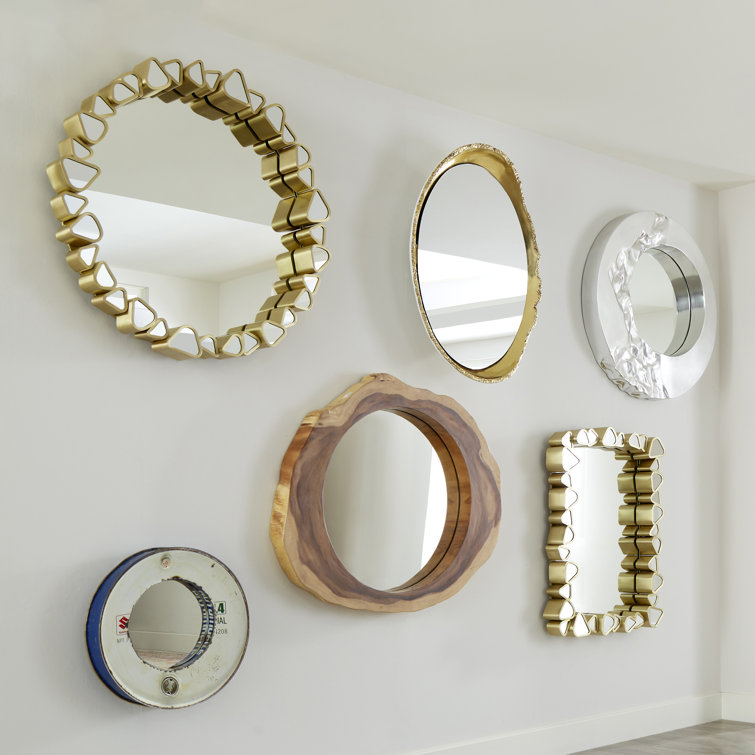 Asymmetrical Organic Brown Wood 41" Accent Mirror