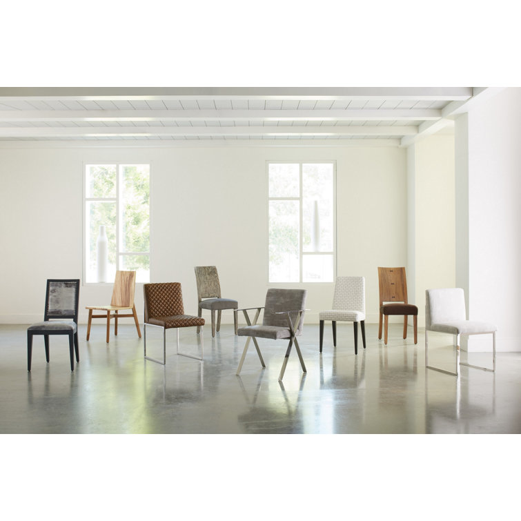 Contemporary High Back Brown Chamcha Wood Side Chair