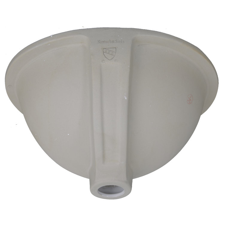 White Ceramic Oval Undermount Bathroom Sink with Overflow