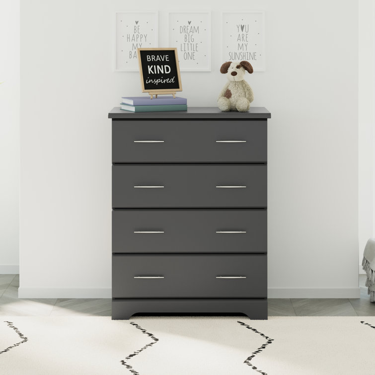 Gray GREENGUARD Certified 4-Drawer Nursery Dresser