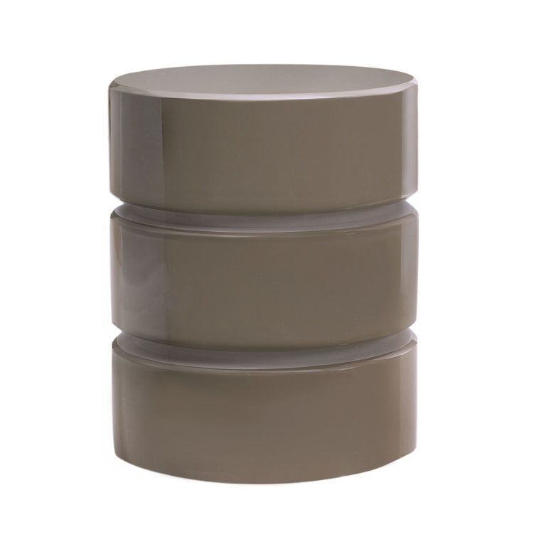 Mod Oval Trout Lacquer Accent Table with Recessed Sections
