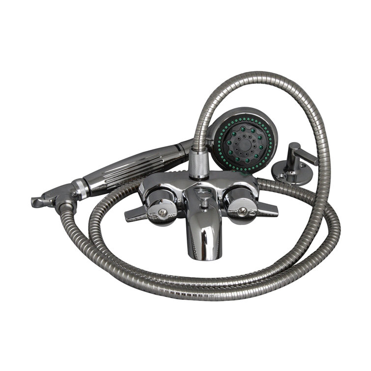 Chrome Wall Mounted Brass Tub Faucet with Handshower