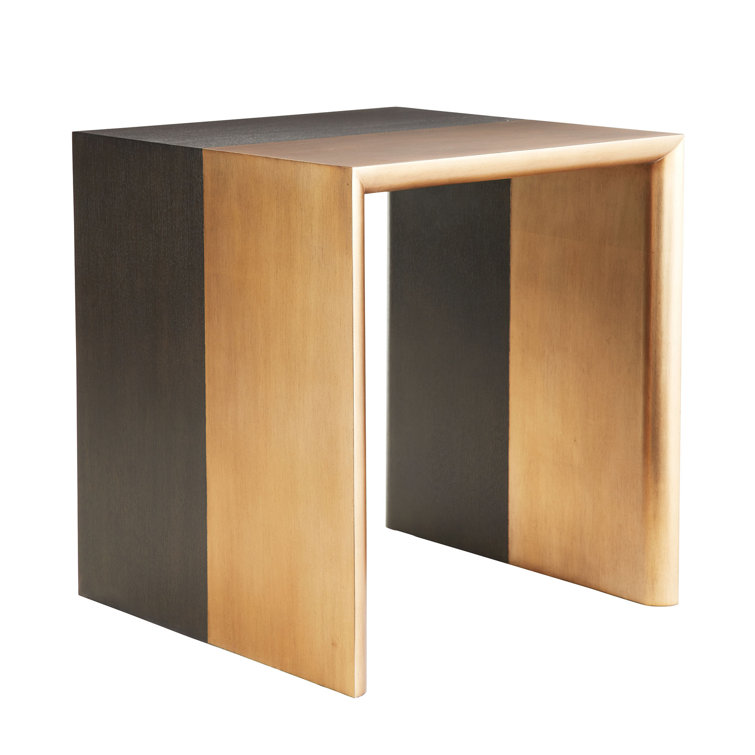 Sable Oak and Antique Brass Rectangular Nesting Tables, Set of 2