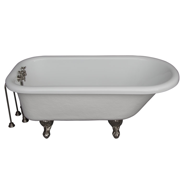 67'' White Acrylic Clawfoot Freestanding Soaking Bathtub