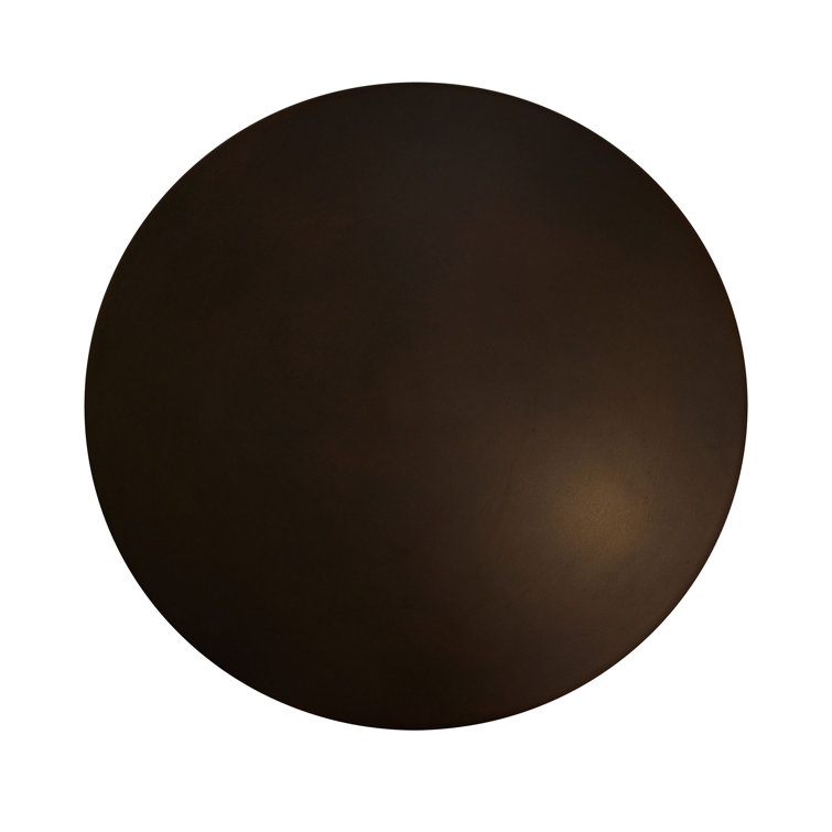 Round Black and Bronze Steel Stone End Table
