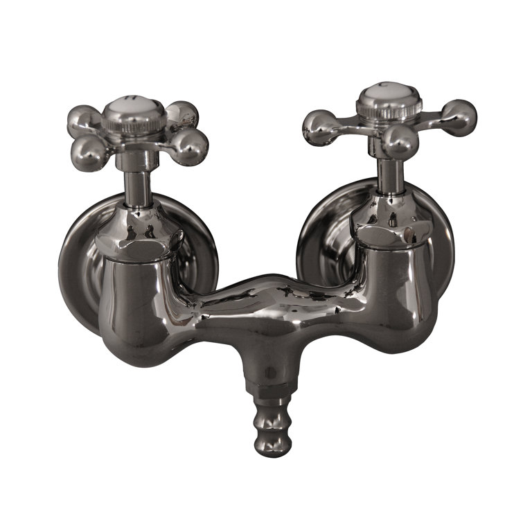Polished Nickel Wall Mounted 2-Handle Tub Faucet