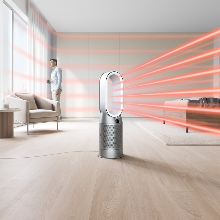 White and Silver Electric HEPA Air Purifier Fan Heater Combo