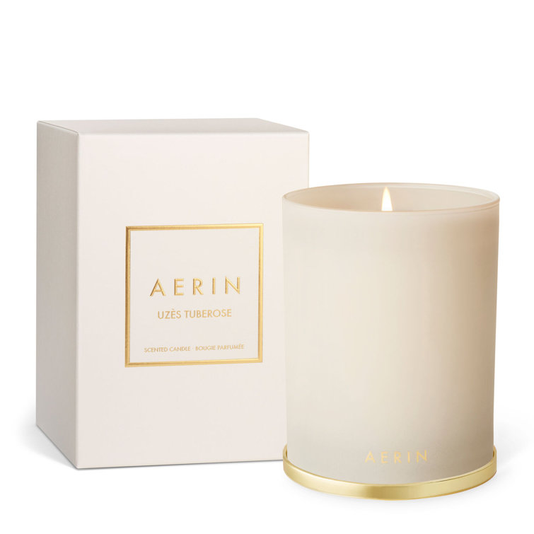 Cream Floral Scented Soy Candle with Gold Lid