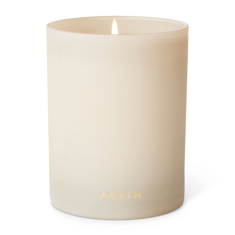 Cream Floral Scented Soy Candle with Gold Lid