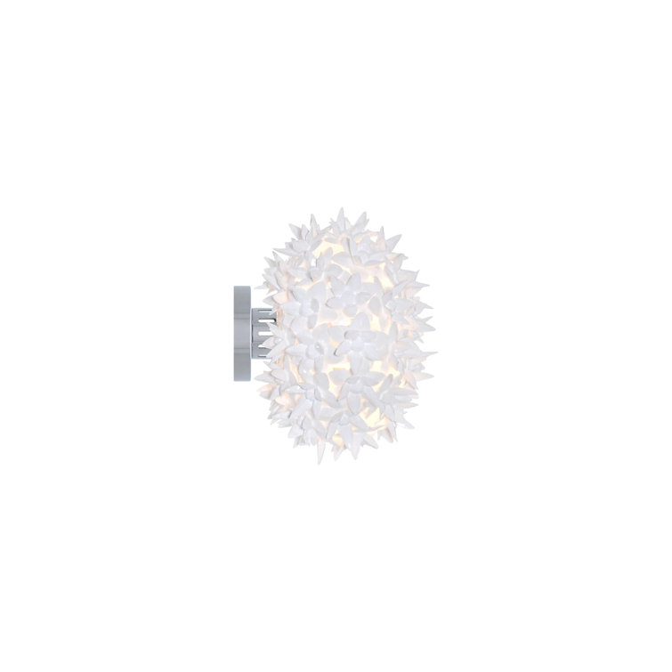 Luminous Bloom Dimmable White Sconce with Chrome Finish