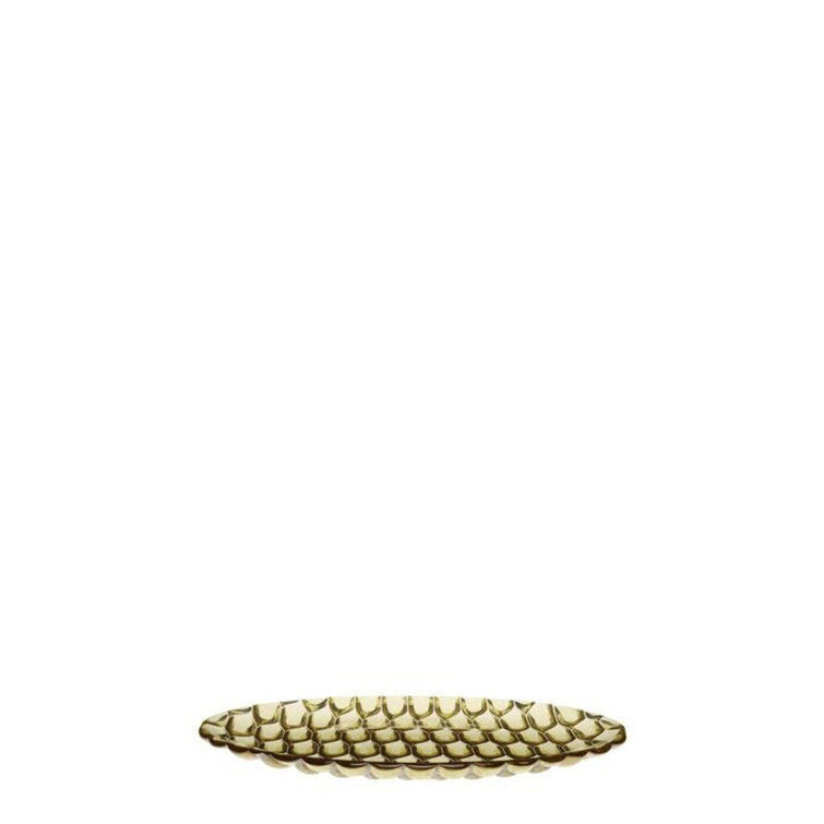 Olive Glass Small Dessert Plates, Set of 4