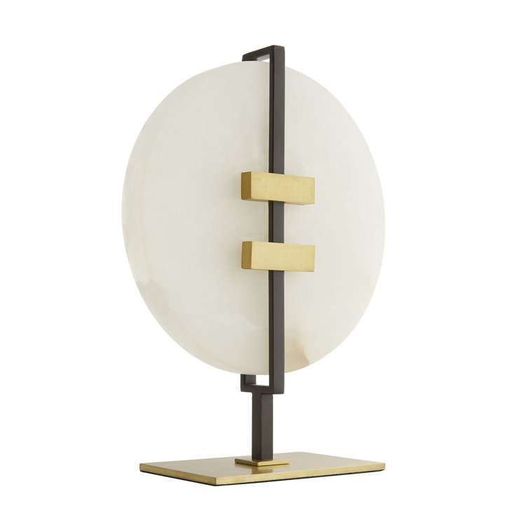 White Alabaster and Brass Art Deco Sculpture