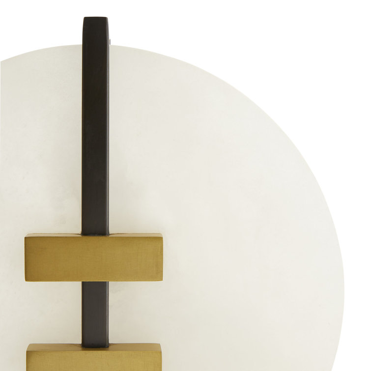 White Alabaster and Brass Art Deco Sculpture